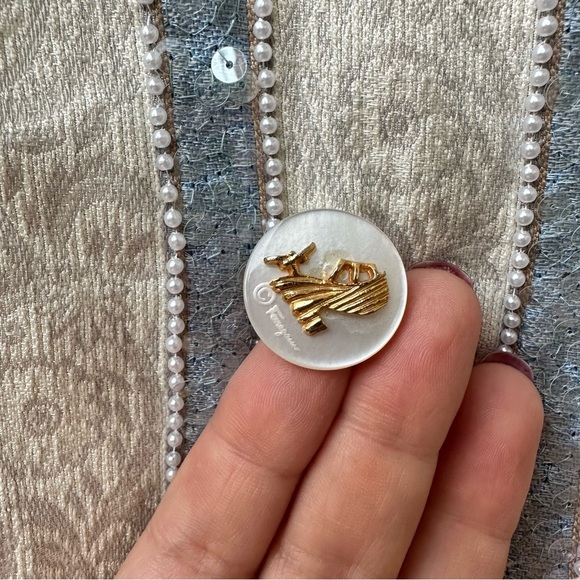 Vintage Salvatore Ferragamo Women’s Pearls and Sequins Blazer Jacket Size Small - Picture 7 of 13